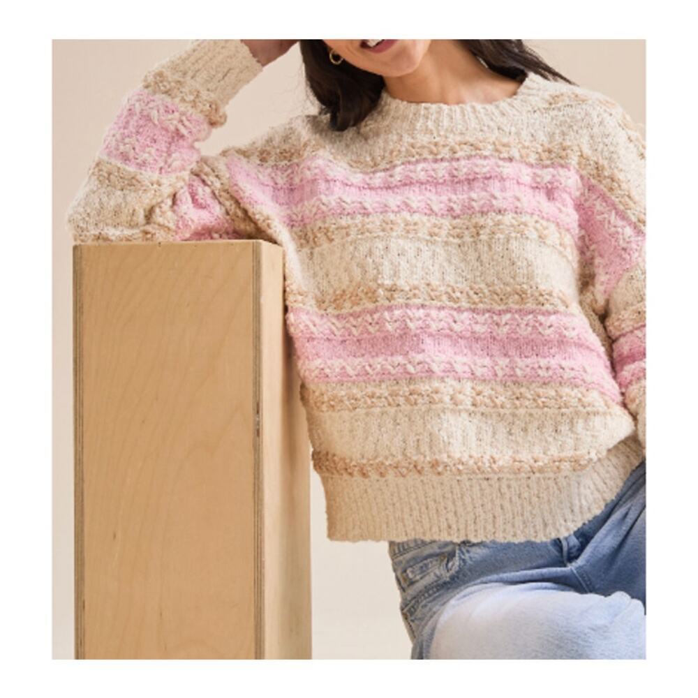 Altar'd State Vera Striped Nubby Sweater Easter Sweater Size Large